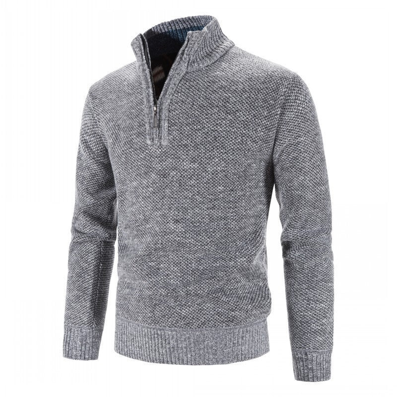 Herren Eleganter Rollkragenpullover mit halbem Reißverschluss Echoarchiv