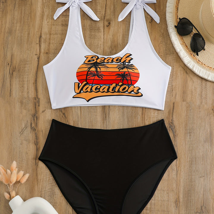 Damen Crop-Top-Bikini-Set mit verspielten Schleifen Echo Archiv