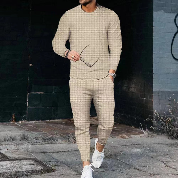 Herren sportlicher Zweiteiler aus atmungsaktiver Baumwolle mit modernem Strukturdesign Echoarchiv