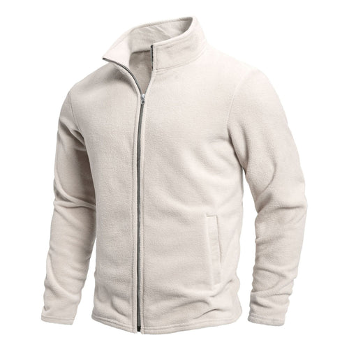 Herren Fleecejacke mit hohem Kragen und praktischen Taschen Echoarchiv