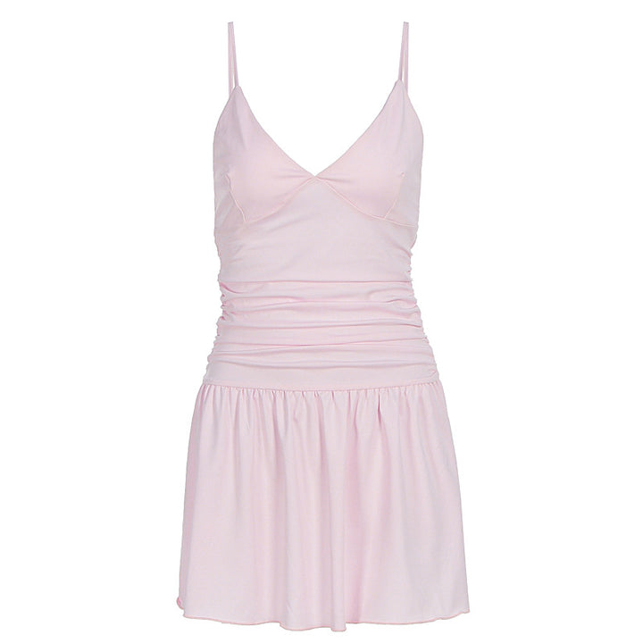 Damen Skaterkleid mit raffiniertem Rüschendesign und schmalen Trägern Echo Archiv