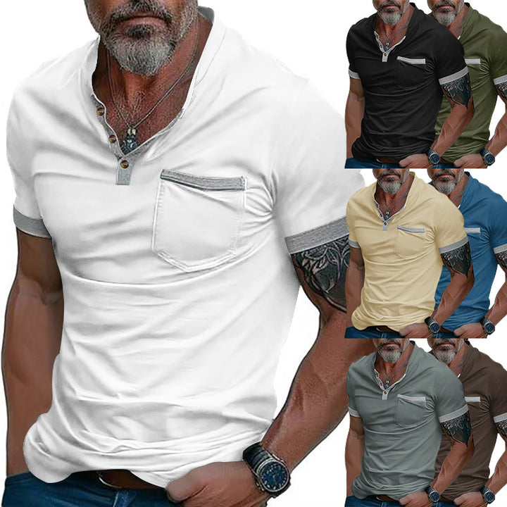 Herren Poloshirt mit modischem Kragen und Brusttasche Echoarchiv