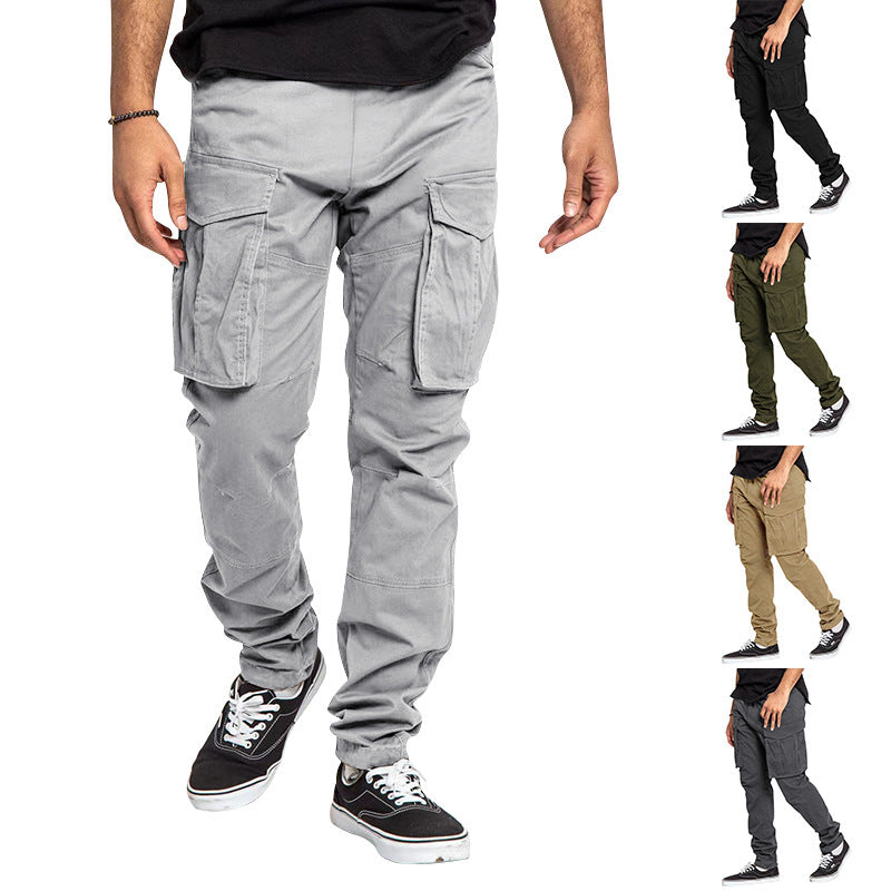 Herren Cargo-Hose mit Mehrfach-Taschen, tapered Passform & Kordelabschluss – Bravaro