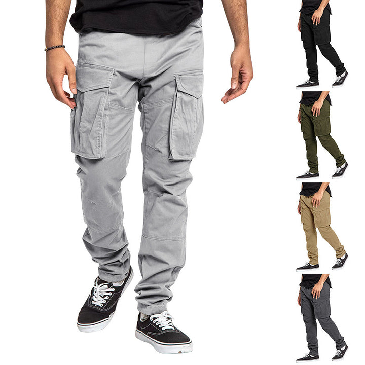 Herren Cargo-Hose mit Mehrfach-Taschen, tapered Passform & Kordelabschluss – Bravaro
