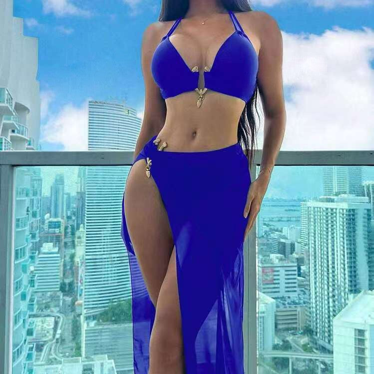 Damen Stilvolles Bikini-Set mit transparentem Strandrock Echo Archiv