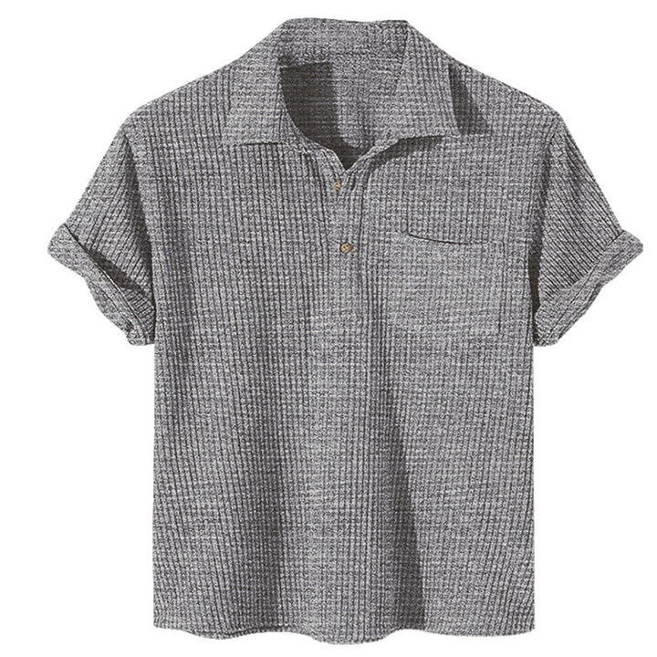 Herren Texturiertes Kurzarm Poloshirt Echoarchiv