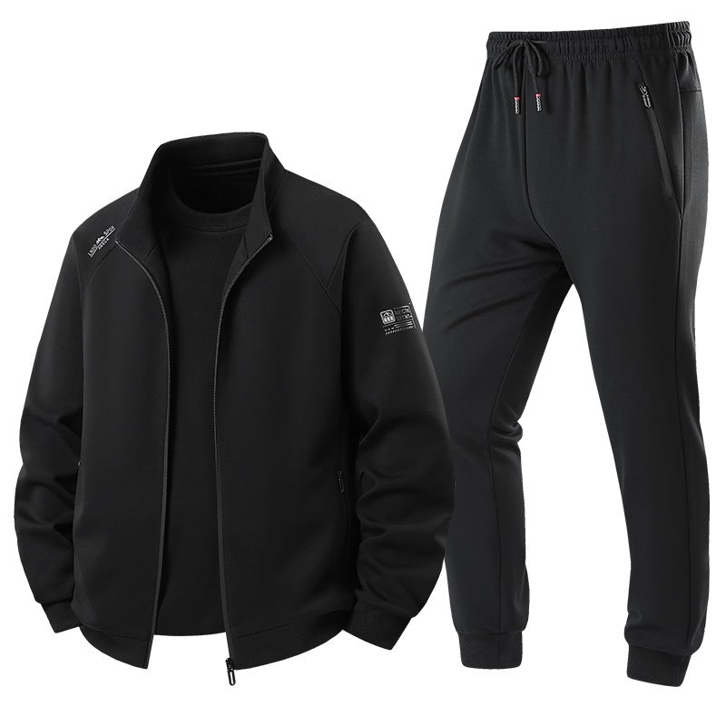 Herren Leichter Freizeit-Trainingsanzug-Set mit Reißverschlussjacke, elastischer Bund & Reißverschlusstaschen Echoarchiv