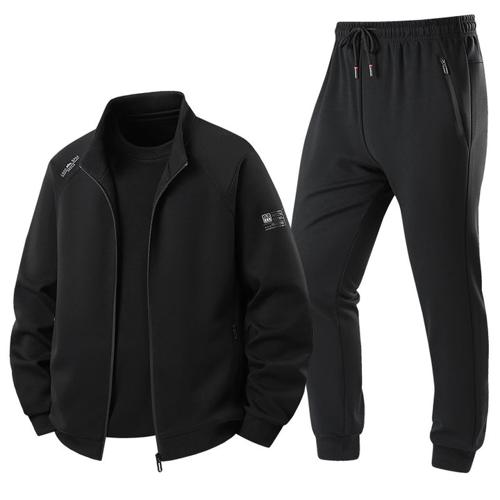Herren Leichter Freizeit-Trainingsanzug-Set mit Reißverschlussjacke, elastischer Bund & Reißverschlusstaschen Echoarchiv