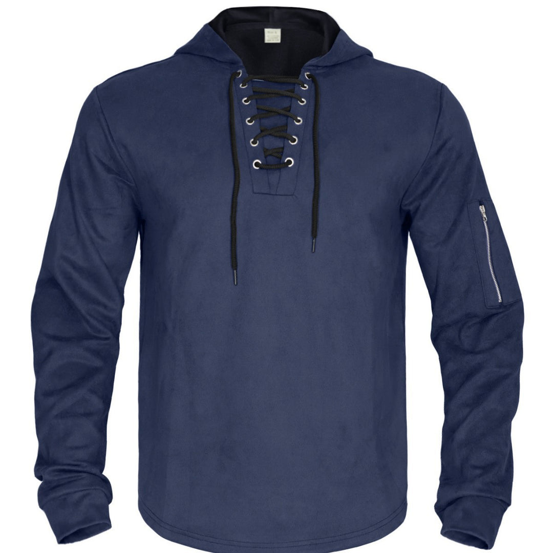 Herren Kapuzenpullover mit extravagantem Schnürdesign Echoarchiv