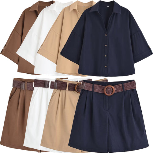 Damen Oversize-Hemdbluse mit dreiviertel-Ärmeln und Manschetten Echo Archiv