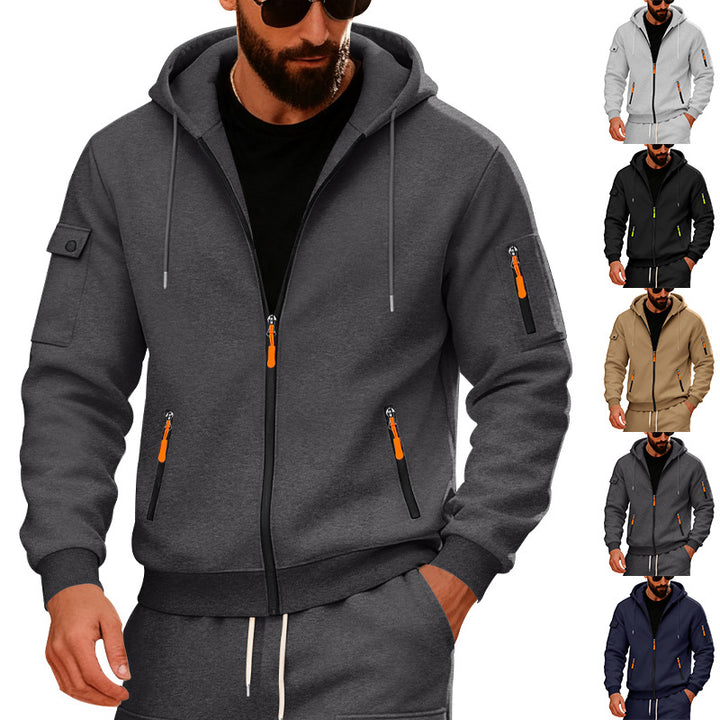 Herren nan Kapuzenjacke mit wasserabweisenden Reißverschlüssen und multifunktionalen Taschen Echo Archiv
