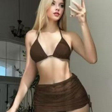 Damen Bikini-Set mit verstellbaren Trägern und transparentem Wickelrock Echo Archiv