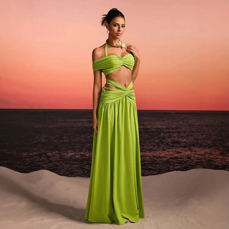 Damen Maxi-Kleid mit raffiniertem Cut-Out und dekorativem Drapierung Echo Archiv