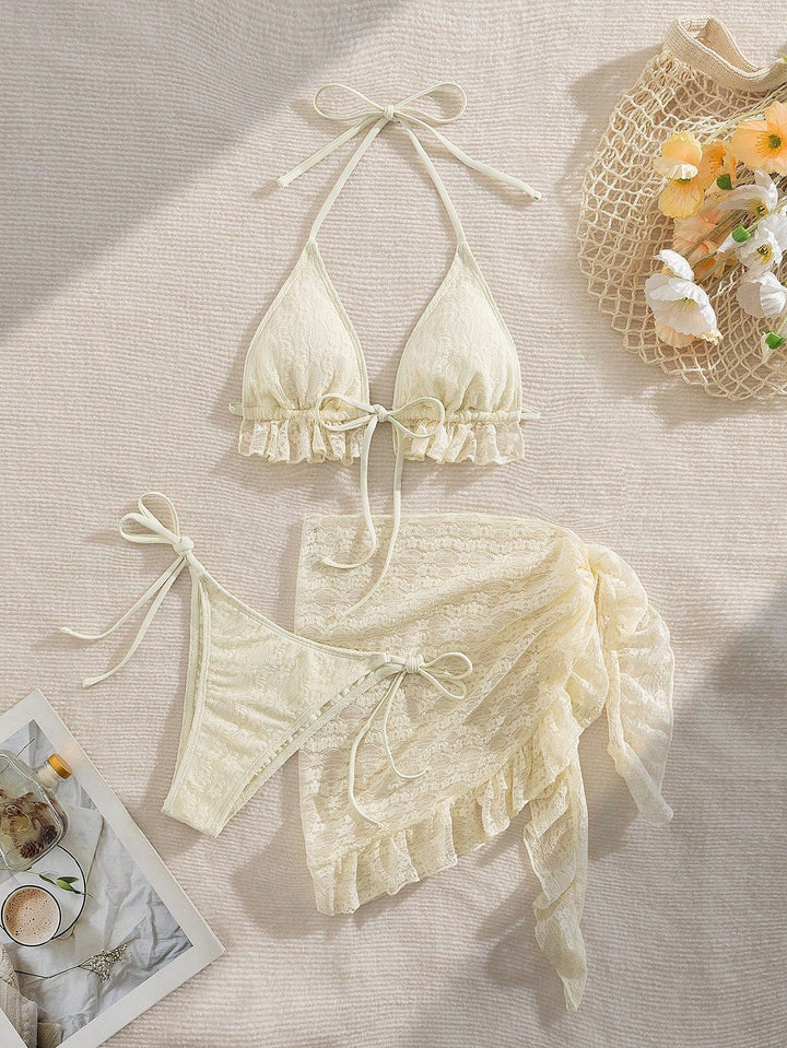 Damen Bikini-Set mit raffinierten Rüschendetails und elegantem Wickelrock Echo Archiv