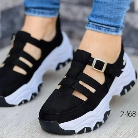 Damen  Plateau-Sneaker mit Riemchenverschluss und gepolsterter Komfortsohle Echo Archiv