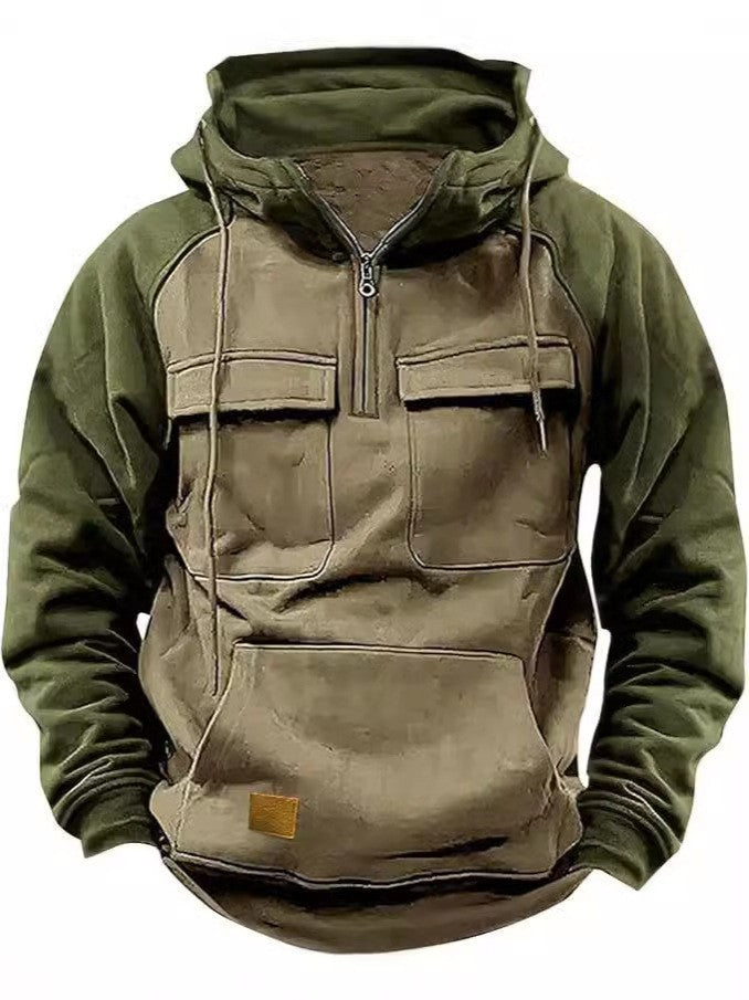 Herren stylischer Kapuzenpullover mit funktionalen Taschen Echoarchiv