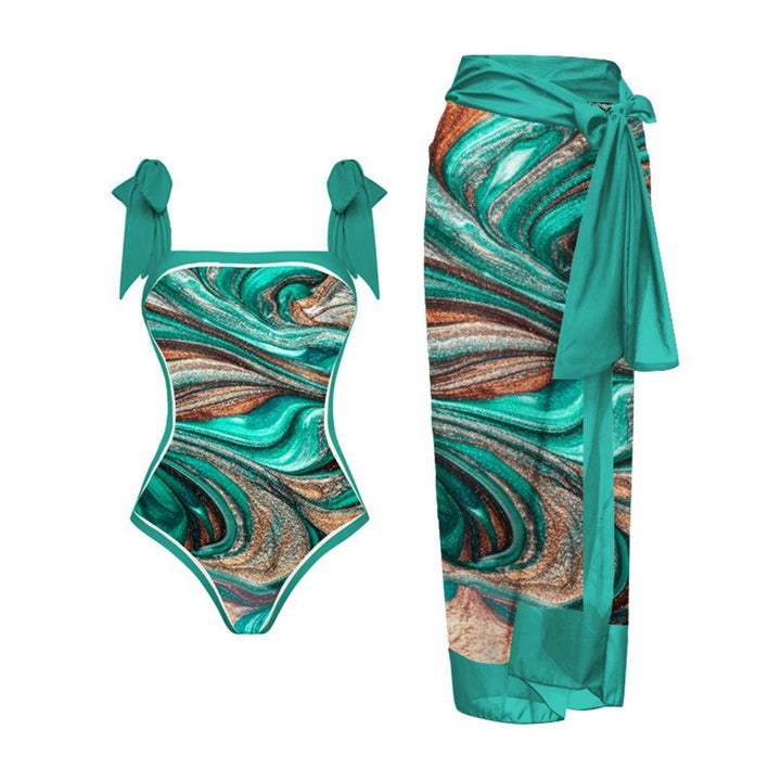 Damen Bikini-Set mit floralem Design und elegantem Überrock Echo Archiv