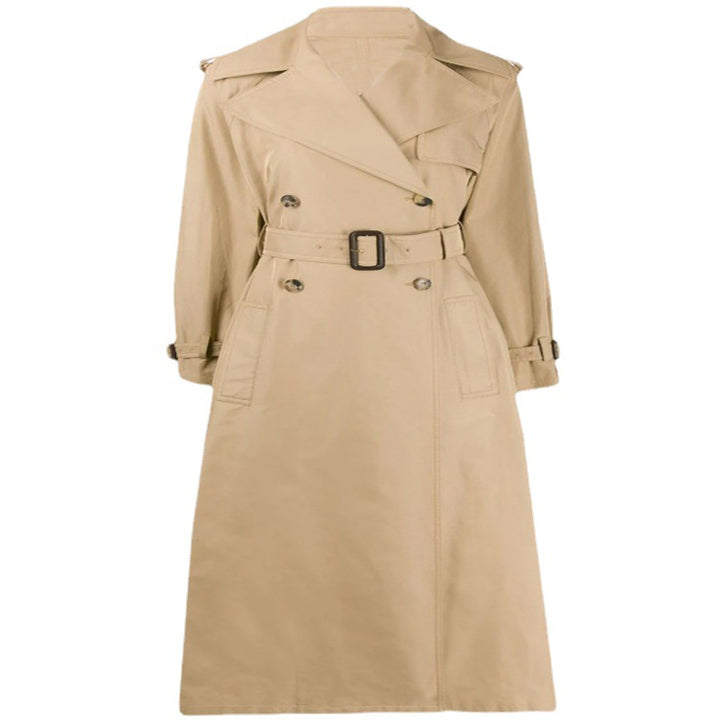 Damen Midilanger Trenchcoat im A‑Linien‑Schnitt mit Taillengürtel und Epauletten Echoarchiv