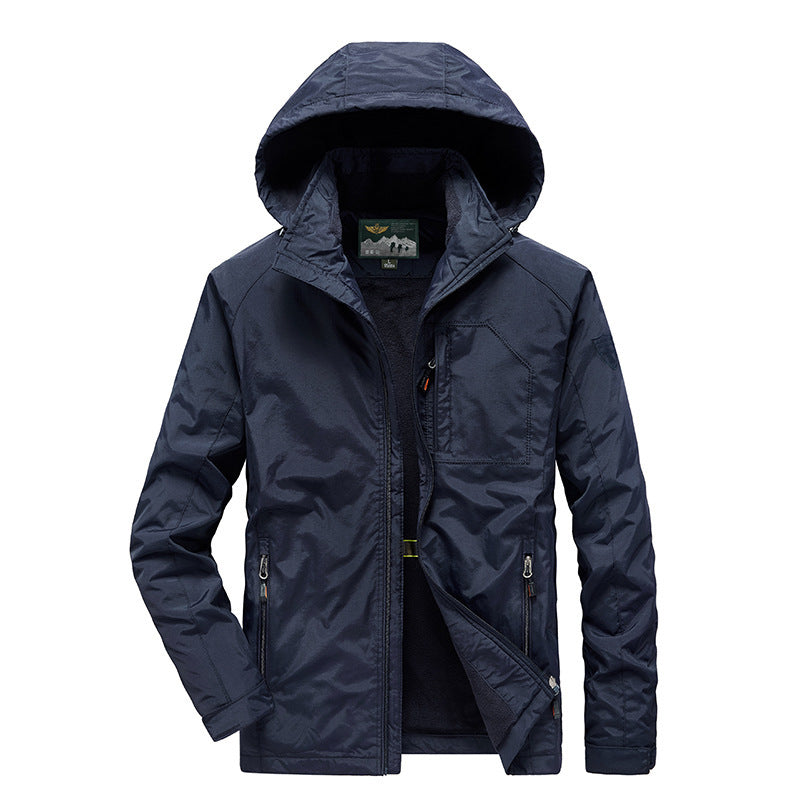 Herren Tech‑Hoodie‑Parka mit Mikrofleece‑Innenlage und verdeckten Reißverschlüssen Echoarchiv