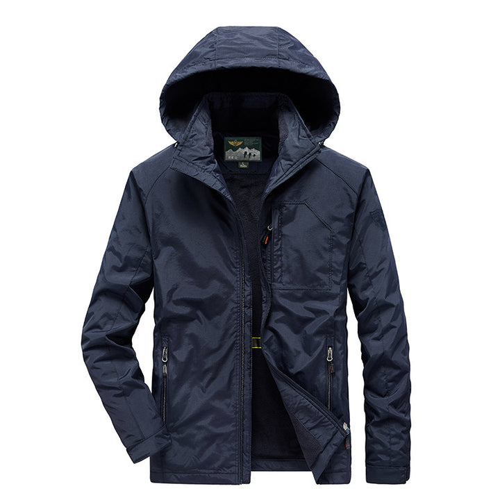 Herren Tech‑Hoodie‑Parka mit Mikrofleece‑Innenlage und verdeckten Reißverschlüssen Echoarchiv