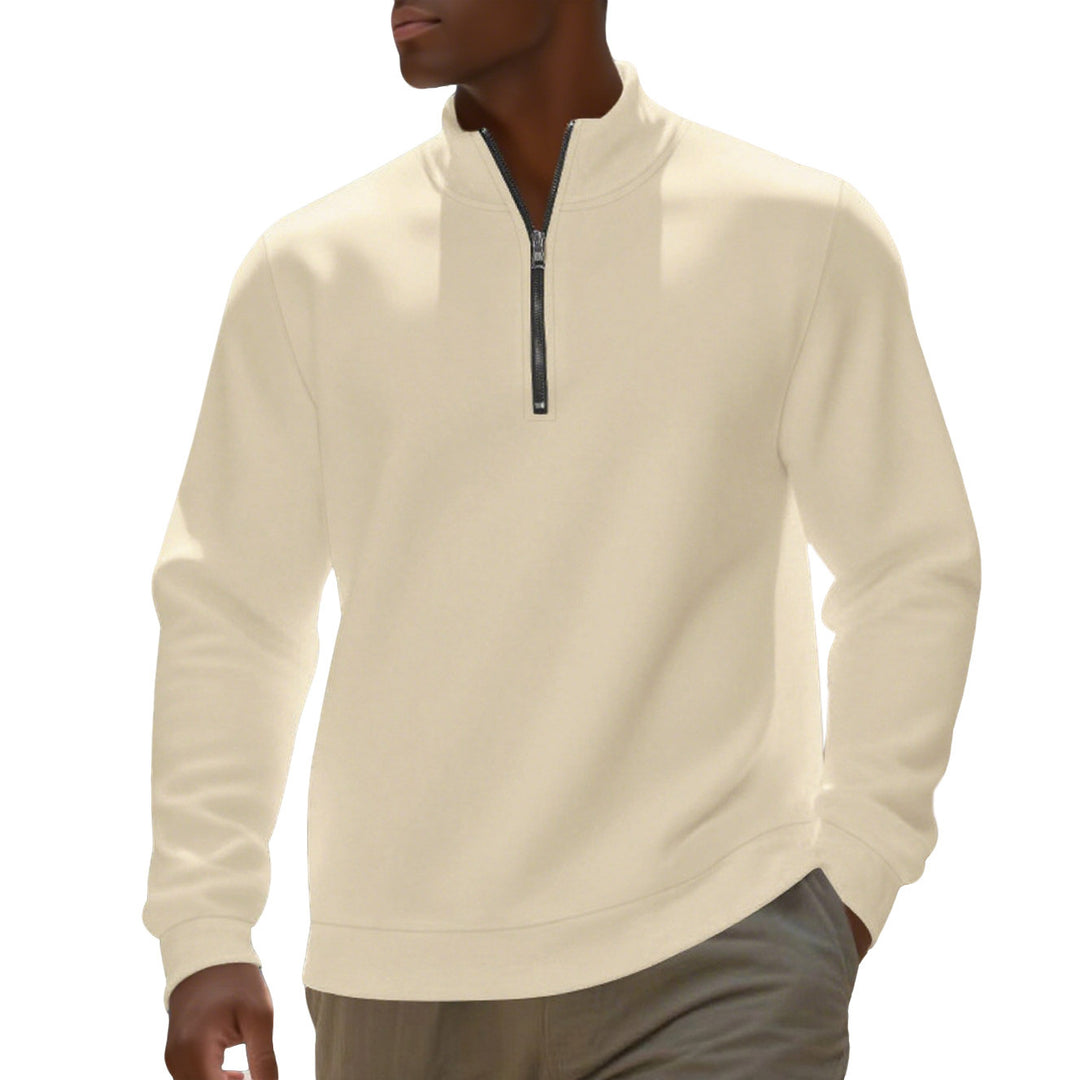 Herren nan Halbzip-Sweatshirt aus Baumwollmix mit Stehkragen, weichem Innenfutter und Rippbündchen Echo Archiv