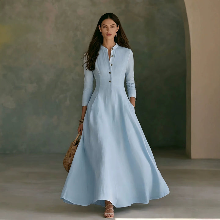 Damen Elegantes Langarm Maxikleid Echo Archiv