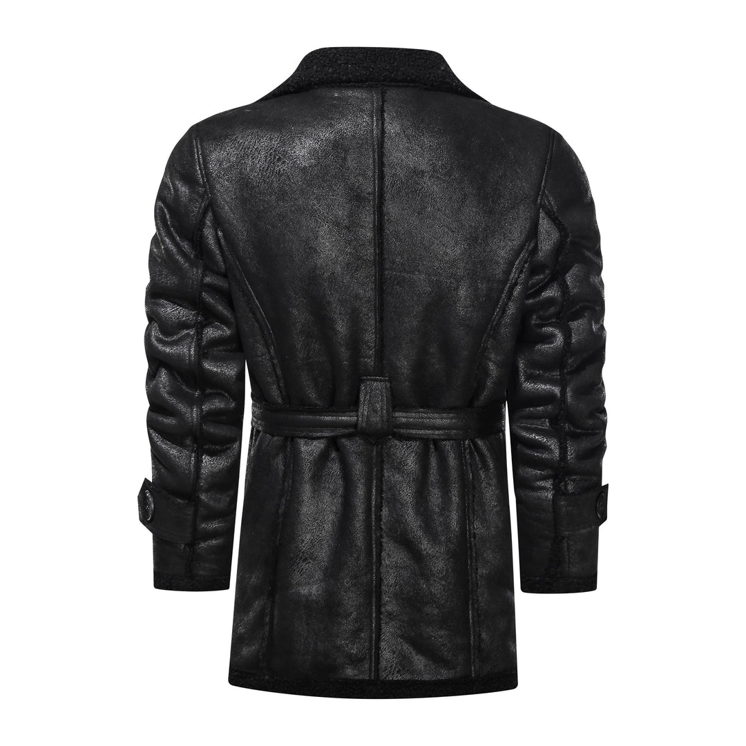 Herren Kuschelige Lederjacke mit Teddyfutter Echoarchiv