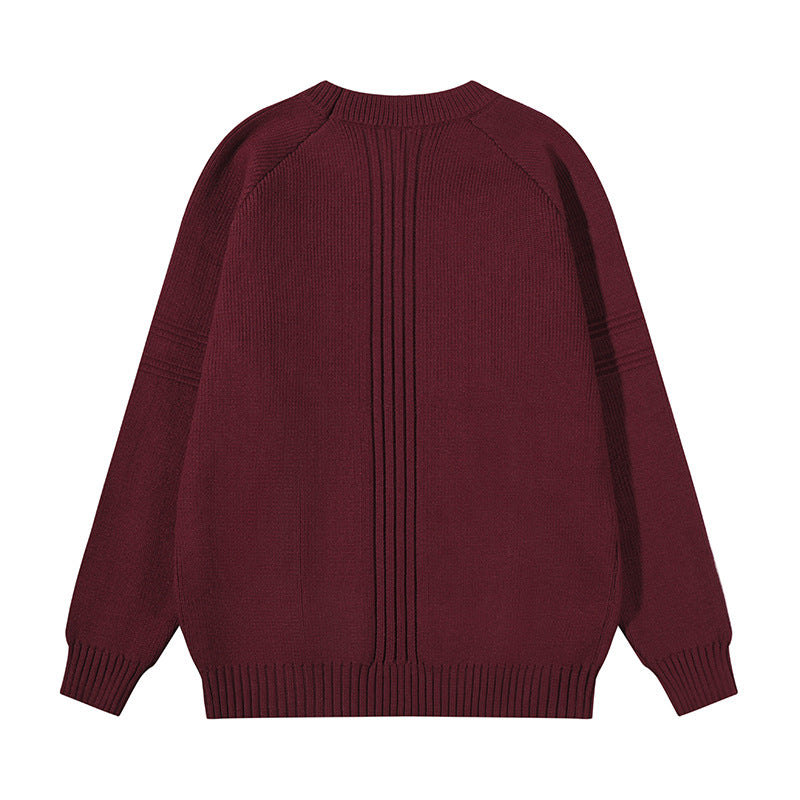 Unisex Grobgestrickter Oversize-Pullover mit Raglanärmeln und strukturierten Einsatznähten Echoarchiv