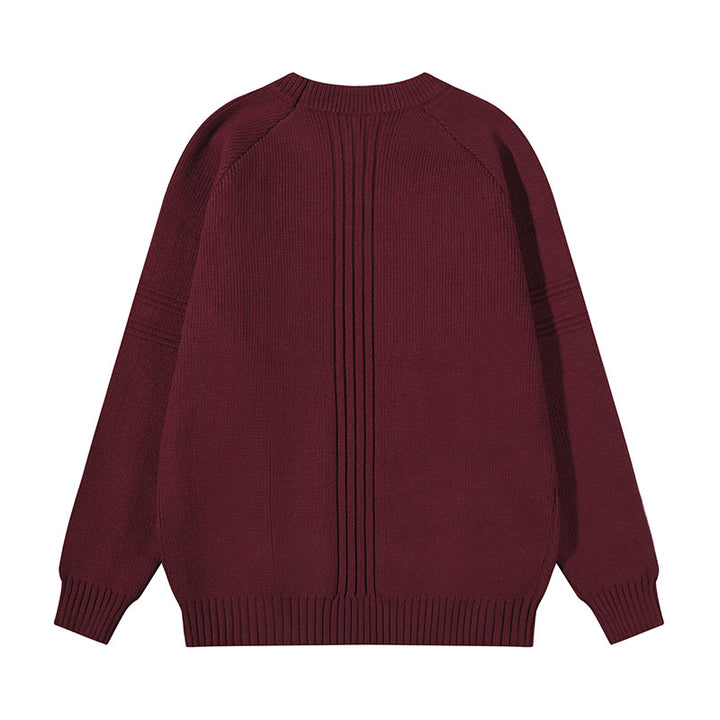 Unisex Grobgestrickter Oversize-Pullover mit Raglanärmeln und strukturierten Einsatznähten Echoarchiv