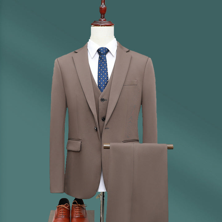 Herren Slim-Fit Dreiteiliger Business-Anzug mit Weste und schlanker Anzughose Echo Archiv