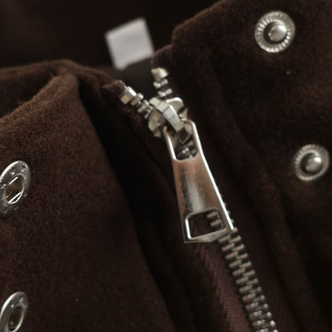 Damen Boxy Wollmix‑Blousonjacke mit Stehkragen, großen Pattentaschen und elastischem Saum Echo Archiv