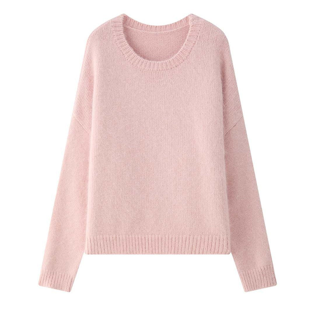 Damen Grobflauschiger Rundhals-Pullover aus Mohair‑Optik mit kastiger Silhouette Echoarchiv