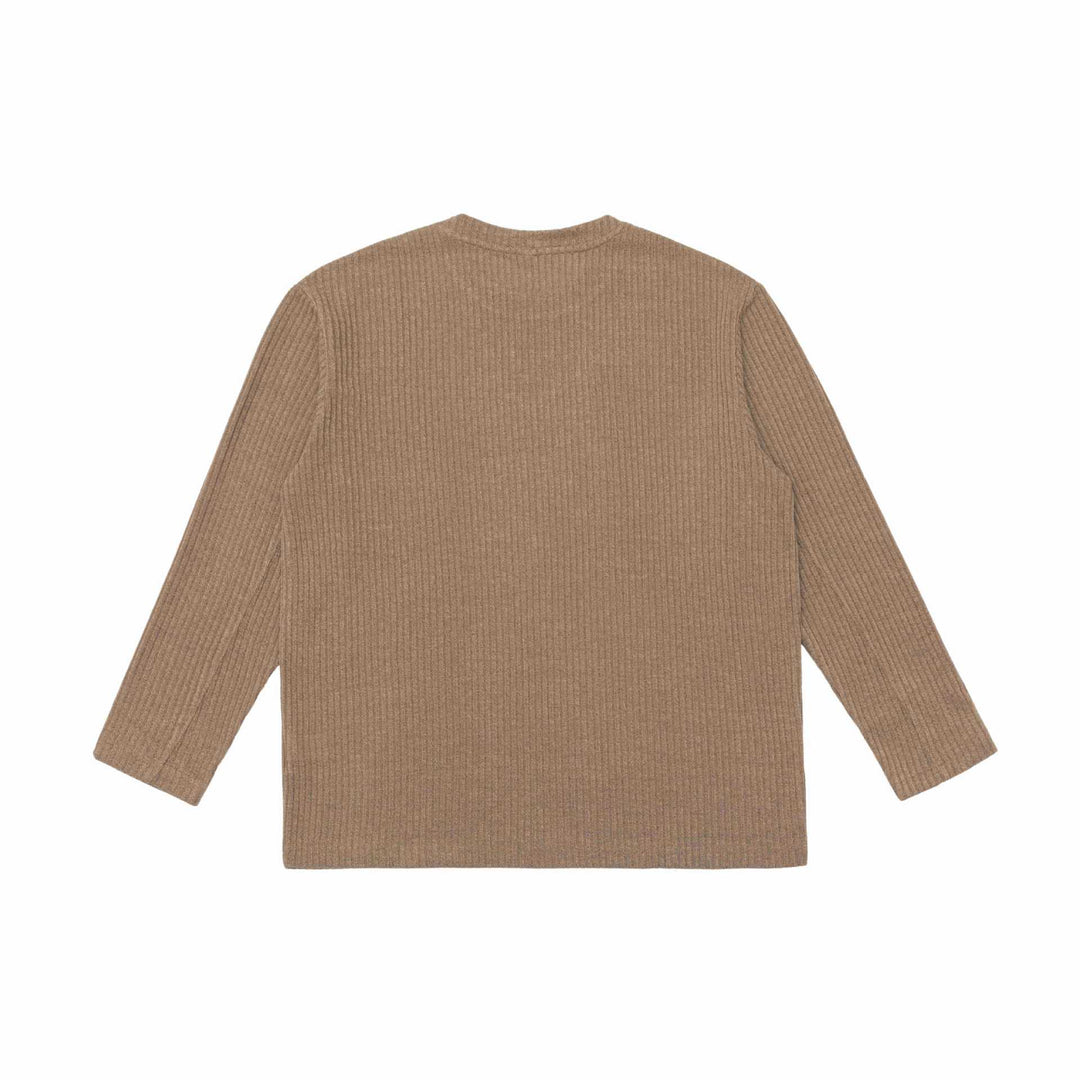 Unisex Gerippter Rundhalspullover aus feinem Strick mit Relaxed‑Fit Echoarchiv
