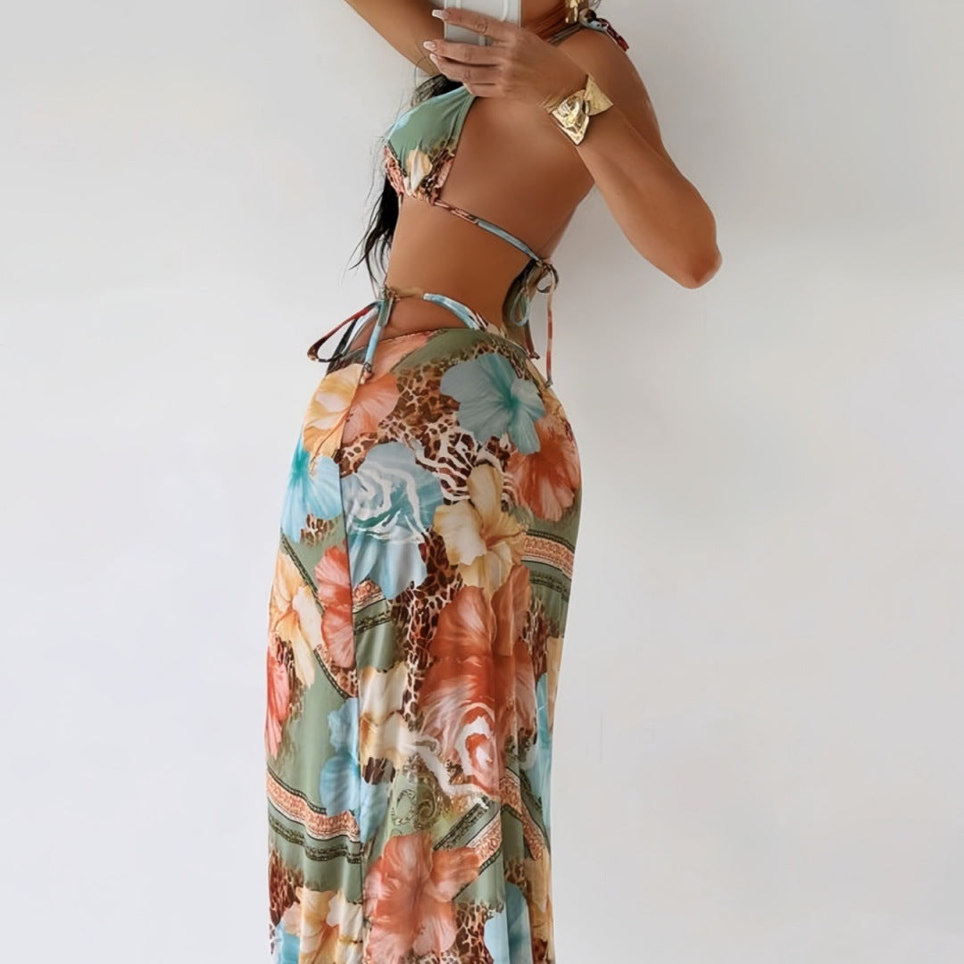 Damen Maxi-Badeanzug mit floralem Design und modischem Cut-Out Echo Archiv