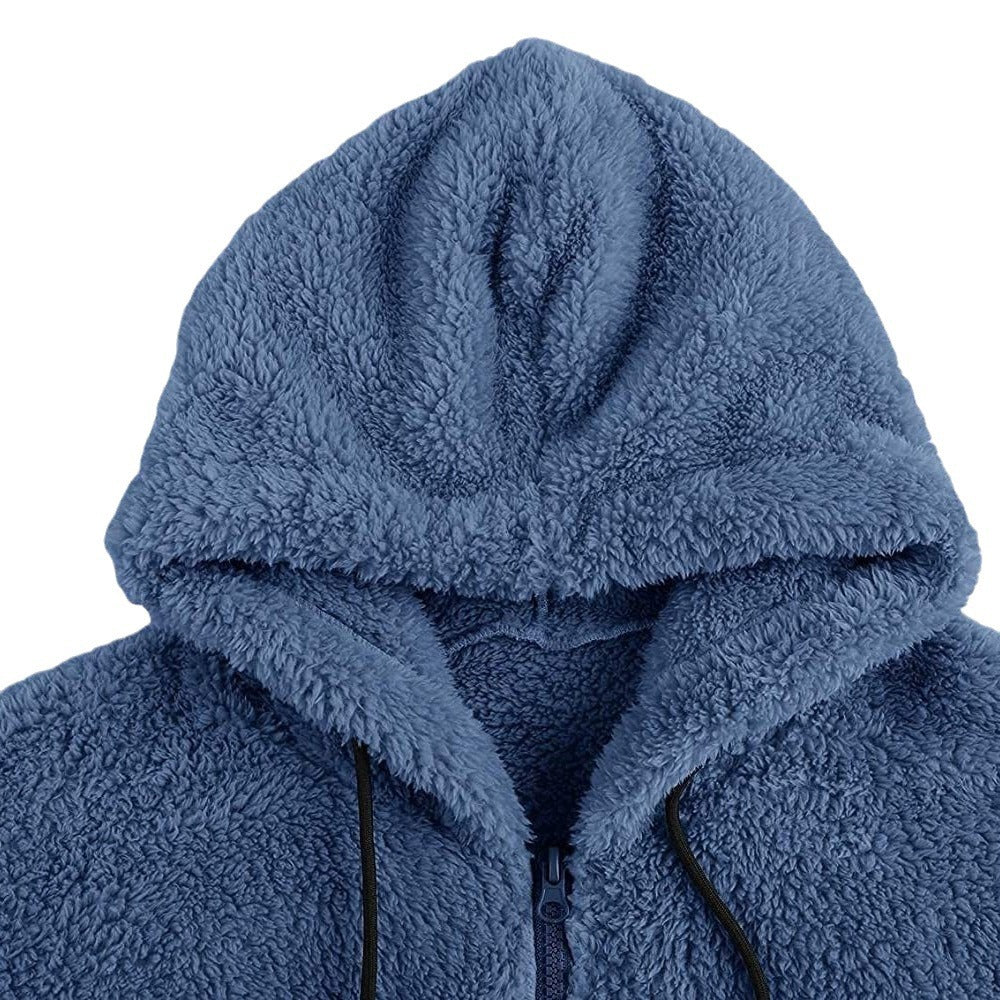 Herren nan kuschelige Teddyfleece Kapuzenjacke mit durchgehendem Reißverschluss Echo Archiv