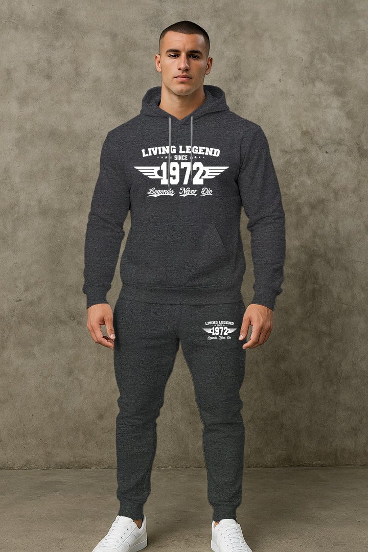 Herren Hoodie und Jogginghose Set mit modernem Druck Echoarchiv