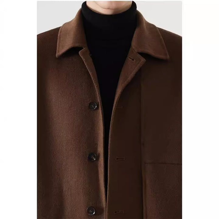Herren Boxy Wollmix-Hemdjacke mit durchgehender Knopfleiste und überschnittener Schulter Echoarchiv