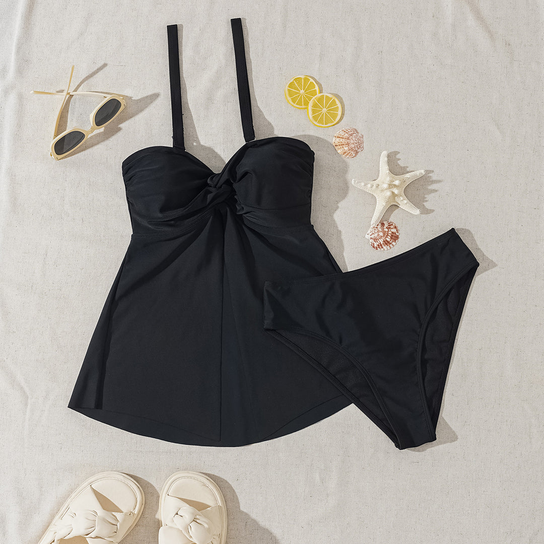 Damen Tankini mit verstellbaren Trägern und seitlicher Drapierung Echo Archiv