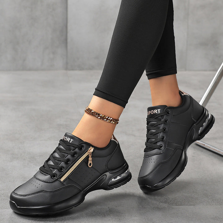 Damen Sportliche Plateausneaker mit Luftkissen und seitlichem Reißverschluss – Névara