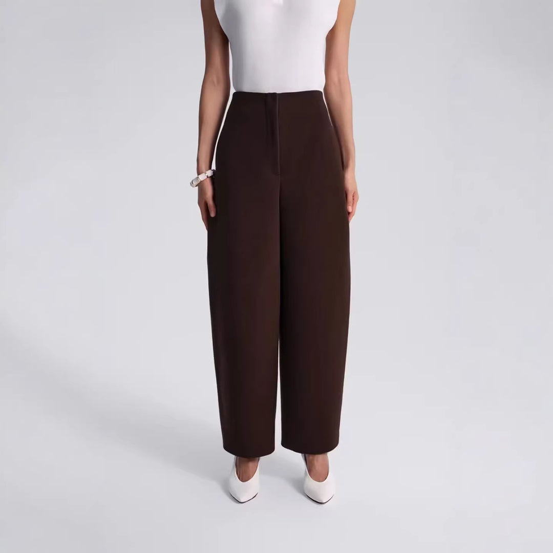 Damen Hochtaillierte Culotte-Hose mit geradem Bein und verdecktem Verschluss Echoarchiv
