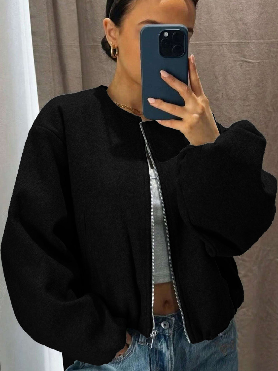 Damen Sportliche Bomberjacke Echo Archiv
