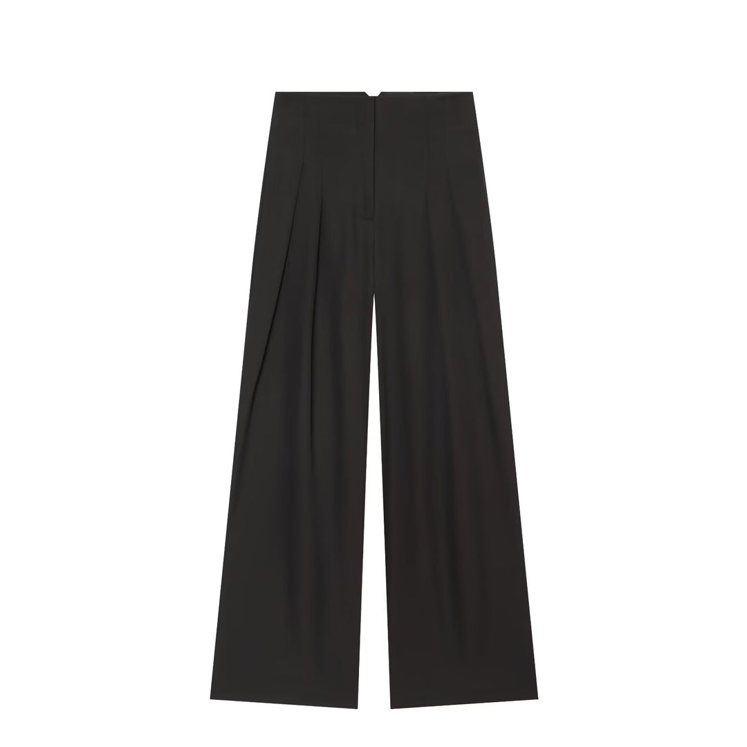 Damen Weite Palazzo‑Hose mit hoher Taille und drapiertem Frontpanel Echo Archiv