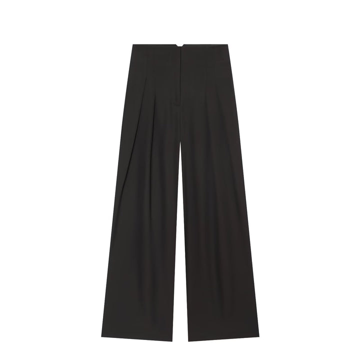 Damen Weite Palazzo‑Hose mit hoher Taille und drapiertem Frontpanel Echo Archiv