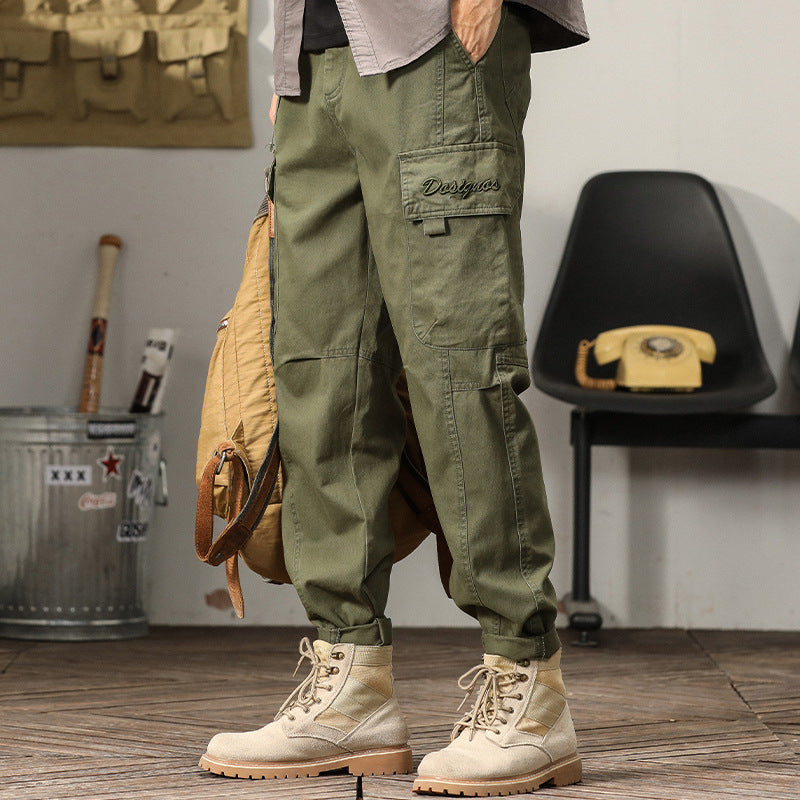 Herren Cargohose im Military-Look mit verstärkten Knien und elastischem Beinabschluss Echoarchiv
