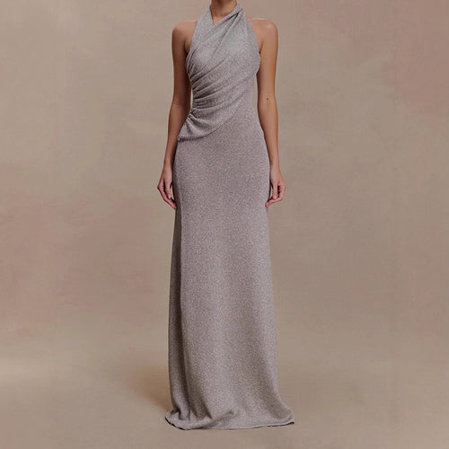 Damen Elegantes Maxikleid mit schimmerndem Stoff und raffiniertem Wickeldetail Echo Archiv