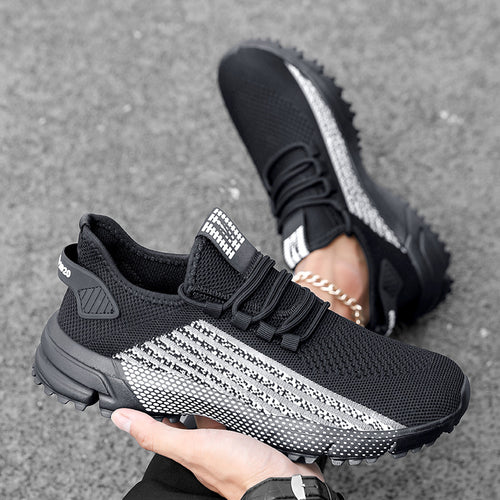 Herren nan atmungsaktive Stricksneaker mit profilierter Laufsohle und gepolsterter Fersenmanschette Echo Archiv