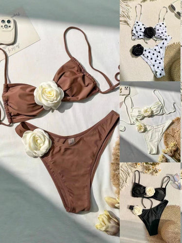 Damen Bikini-Set mit verspieltem Blütenapplikation Echo Archiv