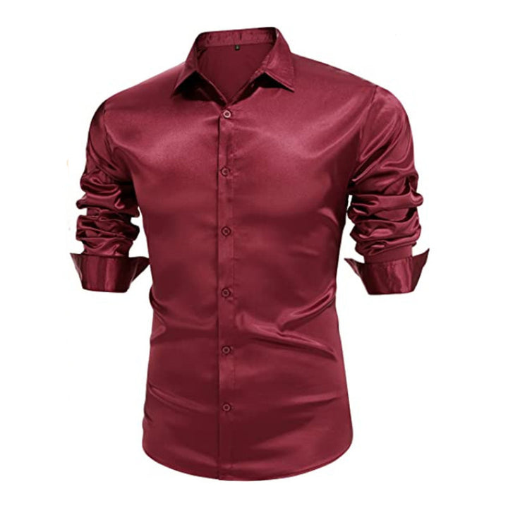 Herren Elegantes Satin Hemd Echoarchiv