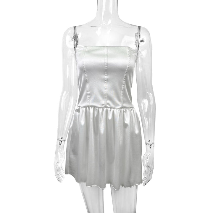 Damen Satin Bustierkleid mit Volant Echo Archiv