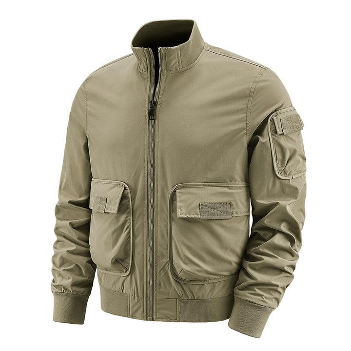 Herren leichte Bomberjacke mit vielseitigen Taschen Echoarchiv